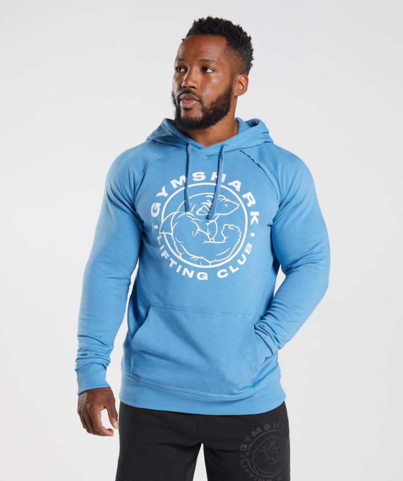 Bluzy Z Kapturem Gymshark Legacy Męskie Niebieskie | PL 527KGO